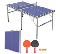 Garvee 6 x 3 Feet Medium Folding Portable Table Tennis Table | Professional Indoor Outdoor Table Tennis Set for Patio Garage Party Family Games