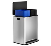 Garvee 60L Stainless Steel Kitchen Bin Double Pedal Bin for Home Office Restaurant