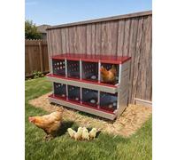 Garvee 8 Compartment Galvanised Chicken Nesting Box with Roll Away Egg Tray