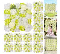 Garvee Artificial Luxury Flower Wall Panel, 12 Pcs Gorgeous 3D Silk Floral Backdrop for Wedding, Baby Shower, Party Photo Booth Birthday and Home Decor, Quick Assembly Storage 15"X15"
