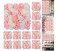 Garvee Artificial Luxury Flower Wall Panel, 12 Pcs Gorgeous 3D Silk Floral Backdrop for Wedding, Baby Shower, Party Photo Booth Birthday and Home Decor, Quick Assembly Storage 15"X15"