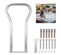 Garvee Boat Dock Boarding Handrail, Rust-Proof Pool Safety Railing with Thickened Base Plate, Swimming Pool Handrail with Pre-Drilled Holes, Comfortable Grip for Pools, Boats, Decks, Spas, Hot Tub