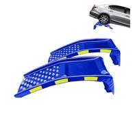 Garvee Car Ramps 2 Pack, 3.6 Ton Capacity Heavy Duty Carbon Steel Garage Ramps with Night Warning Reflective Stickers, Auto Truck Vehicle Service Ramp for Workshop Automotive Maintenance & Repair-Blue