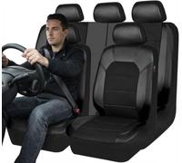 Garvee Car Seat Covers Full Set - Universal Fit Breathable Auto Seat Protectors with Headrest Covers, Airbag Compatible, Washable & Easy Install for Cars, SUVs, Vans - A