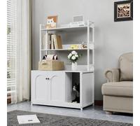 Garvee Cat Litter Box Enclosure, 90x45x132 cm Hidden Litter Box Furniture