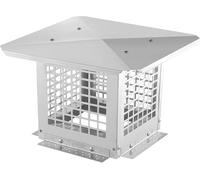 Garvee Chimney Cowl 12x12 Inch Base, 304 Stainless Steel Chimney Cap with Bird Guard, Square Fireplace Flue Rain Cap Weatherproof Roof Vent Cover for UK Pots