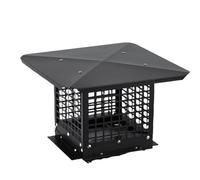 Garvee Chimney Cowl 13x13 Inch Base, 304 Stainless Steel Chimney Cap with Bird Guard, Square Fireplace Flue Rain Cap Weatherproof Roof Vent Cover for UK Pots