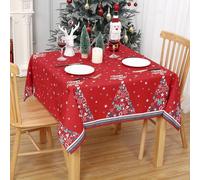 Garvee Christmas Tablecloth,Waterproof and Washable Table Cloth with Xmas Tree Pattern,Durable Polyester Table Cover for Dining Room, Kitchen,Party and Holiday Decorations,54x54inch