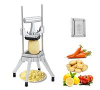Garvee Commercial Vegetable Chopper with 1 Interchangeable Blades, Heavy Duty Potato Cutter French Fry Cutter, Manual Food Dicer Slicer for Onion Tomato Fruit, Silver