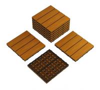 Garvee Composite Decking Tiles 9 pcs, 30x30cm Interlocking Outdoor Flooring Tiles, Waterproof Composite Wood Decking Boards, Easy Installation Low Maintenance for Indoor Outdoor Garden Patio - Natral