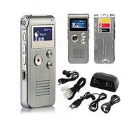 Garvee Digital Voice Recorder 8GB - Portable Voice Recorder with LCD Display - MP3 Player & Built-in Microphone - Perfect for Lectures, Meetings & Interviews - USB - Silver 8GB