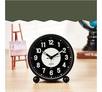 Garvee Glow in the Dark Clock, Non-Ticking Silent Bedside Alarm Clock, Luminous Bedroom Clock (Black, 4 Inch
