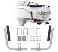 Garvee Heavy Duty Adjustable Boat Trailer Guide Poles, 2PCS 20.5-Inch Rustproof Galvanized Steel Roller Guides for Ski, Fishing, Sailboats - C-Channel Mount, Small L-Type, White, 26x19