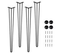 Garvee Heavy Duty Hairpin Table Legs Set of 4, Industrial Metal Desk & Coffee Table Legs Multiple Height Options,Black Steel Furniture Legs with Floor Protectors, Supports 400kg (880lbs)