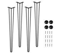 Garvee Heavy Duty Hairpin Table Legs Set of 4, Industrial Metal Desk & Coffee Table Legs Multiple Height Options,Black Steel Furniture Legs with Floor Protectors, Supports 400kg (880lbs)