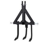Garvee Heavy-Duty Middle Buster & Furrowing Plough, 3-Point Quick Hitch Tractor Attachment with 3 Adjustable & Replaceable Ripper Shanks, Steel Ridger for Farming & Garden Preparation, Black
