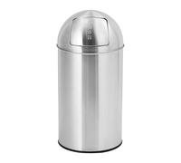 Garvee Heavy Duty Stainless Steel Commercial Trash Can with Push Lid - Removable Inner Metal Bucket - Fingerprint-Proof Cylindrical Bin - Ideal for Public Spaces, Outdoor Use - 18.5 Gallon (70L),