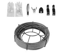 Garvee Heavy Duty Sturdy Core Drain Cleaning Cable for Automotive Use - 75FT 3/8 Inch - Professional Sewer Auger Snake with Gloves & Cutter Head - Compatible with Drain Machines - Specs: 75FT, Size: