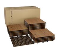 Garvee Interlocking Deck Tile, 33 PCS Wood Plastic Composite Interlocking Deck Tiles, 30cm × 30cm Waterproof Wood Composite Patio Flooring, Easy Snap-Together Outdoor Tiles for Balcony & Garden