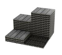 Garvee Interlocking Deck Tile, 9 PCS Wood Plastic Composite Interlocking Deck Tiles, 30cm × 30cm Waterproof Wood Composite Patio Flooring, Easy Snap-Together Outdoor Tiles for Balcony & Garden
