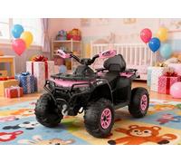 Garvee Kids Electric Quad Bike 12v, Ride on Car ATV Toy, with Remote Control, Music, LED Lights, Bluetooth, Ride on Car Quad for Boys Girls, Pink