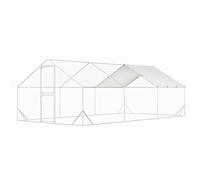 Garvee Large Metal Chicken Coop, Extra Large Walk-In Metal Chicken Run Coop with Secure Cover & Double Door, Sturdy Galvanised Steel Outdoor Enclosure for Chickens & Poultry (3m x 6m x 2m Approx.)