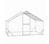 Garvee Large Metal Chicken Coop, Extra Large Walk-In Metal Chicken Run Coop with Secure Cover & Double Door, Sturdy Galvanised Steel Outdoor Enclosure for Chickens & Poultry (3m x 2m x 2m Approx.)
