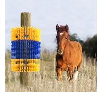 Garvee Livestock Full Massage Scratch Brush, Emotionally Soothing, Relieves Back Itching, Grooming Brush for Horses, Cattle, Sheep & Pigs, Blue-yellow