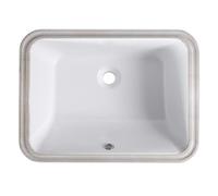 Garvee Modern Rectangular Undermount Bathroom Basin, Pure White Ceramic Vanity Basin with Overflow, Durable Porcelain, Sleek Design, Undercounter Basin, 51.5×38.5×20cm