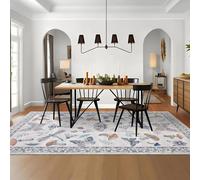 Garvee Mushroom & Insect Area Rug, Low Pile Washable Non Slip Rug, Boho Butterfly Print Carpet for Living Room Bedroom Hallway, Beige(160 * 230Cm)
