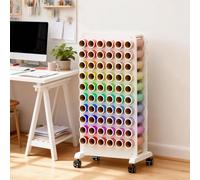 Garvee Organization and Storage Craft Cart, Rolling Craft Organizer with 60 Vinyl Roll Holders, Compact Removable Crafting Cabinet with Loackable Wheels for Crafting Room Home 42.4W x 31D x 86H cm