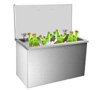 Garvee Premium 304 Stainless Steel Drop-in Ice Chest, Built-in Drinks Cooler Well with Hinged Lid & Drainage Pipe, Commercial Ice Bin for Outdoor Kitchen, Garden Bar, Wine & Beer