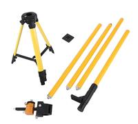 Garvee Professional Telescoping Laser Level Tripod with Horizontal Bar - 12ft/3.7m Adjustable Pole, 19-33in Retractable Aluminum Stand, 1/4"-20 & 5/8"-11 Thread Adapters, Non-Slip Feet, Built-in