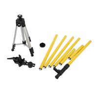 Garvee Professional Telescoping Laser Level Tripod with Horizontal Bar - 13.8ft/4.2m Height, 17-47in Adjustable Aluminum Pole, 1/4"-20 & 5/8"-11 Thread Adapter, Flat Head Lifting Type