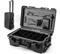 Garvee Protective Case, Heavy Duty Waterproof Camera Case, 22”x14”x9” Dustproof & Impact Resistant Dry Box for Diving & Outdoor Photography, Includes Padded Dividers, Wheels & Document Bag