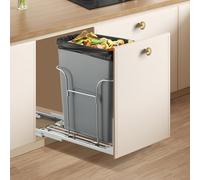 Garvee Pull Out Trash Can Under Cabinet, Kitchen Cupboard Cabinet Bin with 28.39 Trash Can & Soft-Close Slides, Easy to Install Smooth Pull-Out Design with Metal Frame for Recycling and Waste