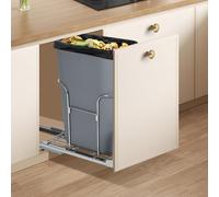Garvee Pull Out Trash Can Under Cabinet, Kitchen Cupboard Cabinet Bin with 33.1L Trash Can & Soft-Close Slides, Easy to Install Smooth Pull-Out Design with Metal Frame for Recycling and Waste
