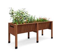 Garvee Raised Bed for Garden Wooden, 183 x 66 x 79 cm Raised Garden Bed with Tool Hooks, Elevated Planter Box with Legs, Rectangle Veg Trough Planter for Flower Vegetable Herb