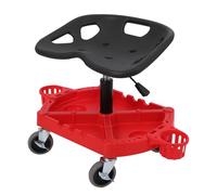 Garvee Rolling Stool, Heavy Duty Mechanic Roller Seat, 44-57cm Adjustable Height Garage Stool with Tool Storage Tray, 136kg (300 Lbs) Capacity, Padded Ergonomic Chair on 360° Swivel Castors