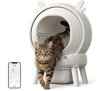 Garvee Self Cleaning Cat Litter Tray, Anti-Pinch Automatic Cat Litter Box with APP Control, Odor-Free 65 L Large Space & Trash Bags, Instant Cleaning Electric Robot Litter Box for Multiple Cats