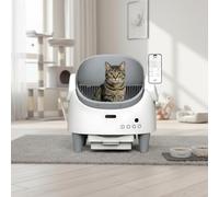 Garvee Self Cleaning Cat Litter Tray, Open Top Automatic Litter Box with APP Real-Time Monitor & Safety Sensors, Quiet Operation Odor Control Smart Robot for Busy Owners & Multi-Cat Homes for Travel-B