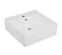 Garvee Square Ceramic Vessel Basin, Thin Edge, Countertop or Wall Mount