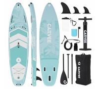 Garvee Stand Up Paddle Board, 320cm Inflatable Paddle Boards for Adults with Premium Accessories, Camera Mount, Pump, Ultra-Light Carry Bag, 200KG Capacity SUP Board Great Stability & Resistance