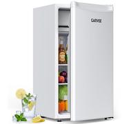 Garvee Under Counter Fridge, 92L Capacity Freestanding Mini Fridge with 5-Stage Adjustable Temperature Control, Reversible Door & Removable Shelves, Quiet 41 dB Small Fridge Freezer 47 x 45 x 83 cm -A