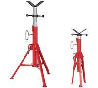 Garvee V Head Pipe Stand - Adjustable Height 50-94cm, 1134kg Capacity - Fits 1.27 to 30.5cm Pipes, Robust Folding Steel Pipe Jack Stands for Welding, Threading, Auto Repair