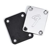 Garvee Vintage-Style Guitar Neck Plate with Engraved “f” Logo,4-Bolt Mount Neck Plate with Screws,Compatible with Most Fender Electric Guitars and Basses,Durable Replacement Accessory,Silver