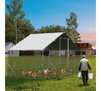 Garvee Walk-in Galvanized Metal Chicken Run Enclosure, 3 x 2 x 2M