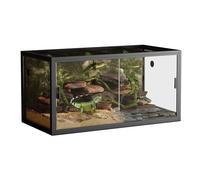 GarveeHome 120 Gallon Bearded Dragon Tank, 120x60x60 cm Reptile Terrarium with Front Opening Doors, Double Hinged Screen Top Ventilation, Glass Enclosure for Lizard Chameleon Snake