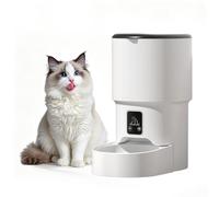GarveeHome 4L Automatic Cat Feeder, Dual Power Pet Feeding, Automated Feeder 1-6 Meals a Day for Cats, Dogs, White