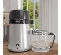 GarveeHome 4L Stainless Steel Water Distiller with Glass Jug-Silver | It can produce 4 L of distilled water with a purity of 2 ppm per hour. The heating power is 750W